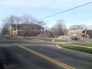 The demolition of the old Visitor's Center is underway.