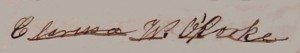 Signature from her pension application (digitally cleaned to remove surrounding text)